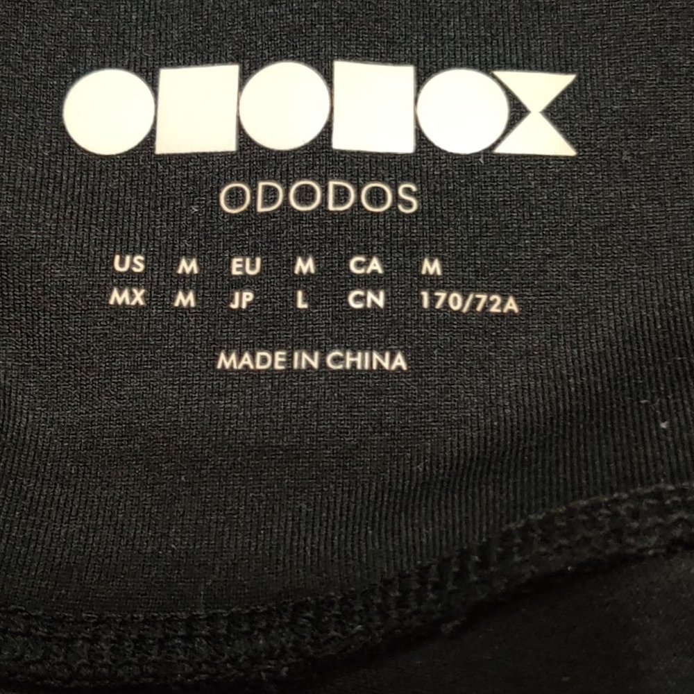 ODODOS Womens Cross Waist Yoga Leggings Capri Workout Pants Gym Black Sz M - Picture 4 of 5